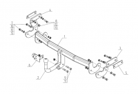 Фаркоп KI 33 для KIA Optima 2016-, Автос, нагрузка 1800/85 кг. С подрезкой бампера от магазина ФаркопРос